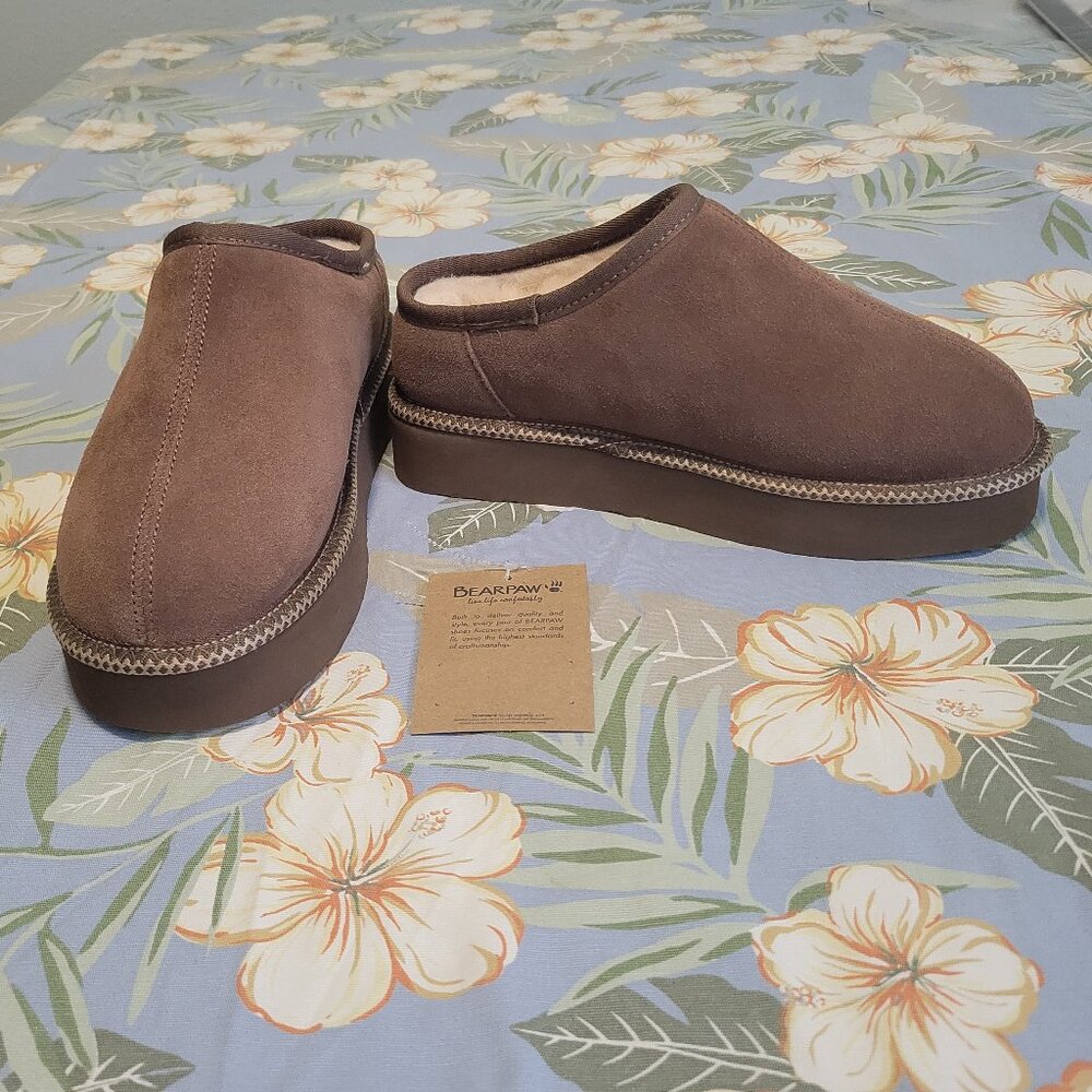 Bearpaw Martis Caroline Platform Slippers Hickory 9